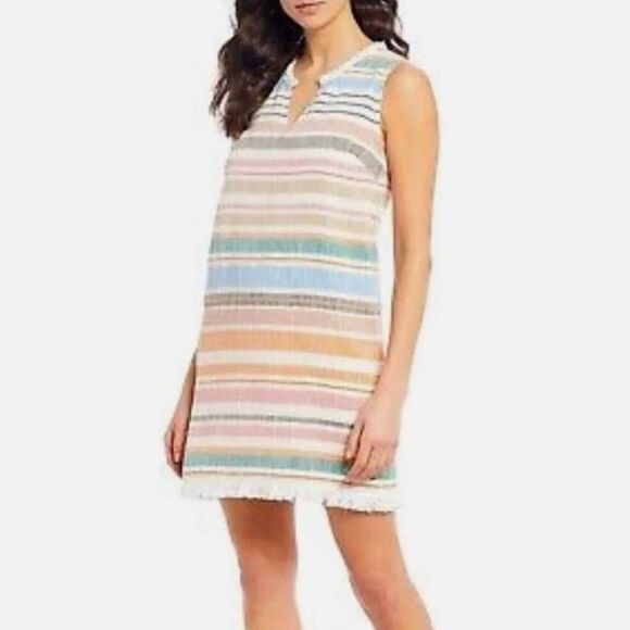 Chelsea & Theodore Women's Bohemian Multicolor Striped Dress Size 8 - Picture 2 of 9